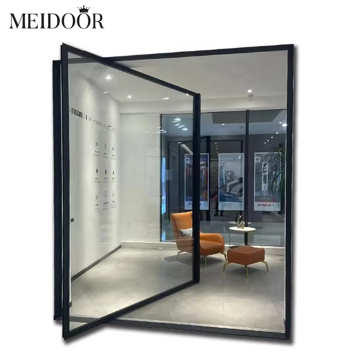 Wholesale Heavy Modern Black Luxury Front Aluminum Door Glass Pivot ...